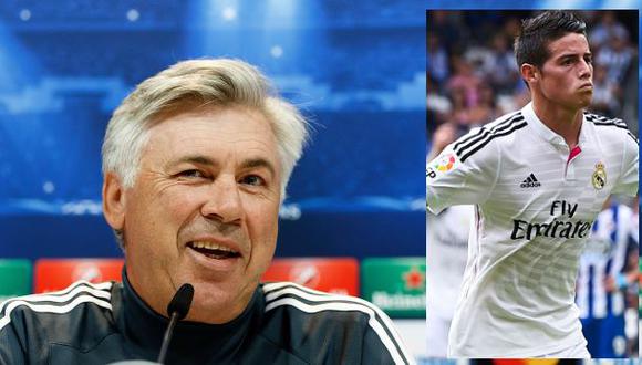Carlo Ancelotti elogió el crecimiento de James en Real Madrid