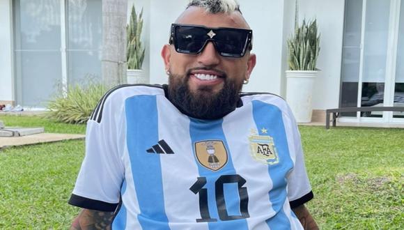 Arturo Vidal festejó la coronación de Argentina en el Mundial Qatar 2022.