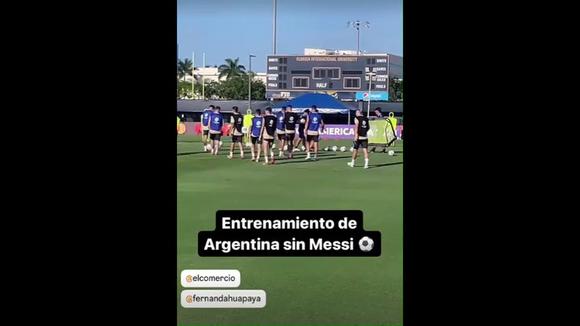 La selección argentina entrena sin Lionel Messi.