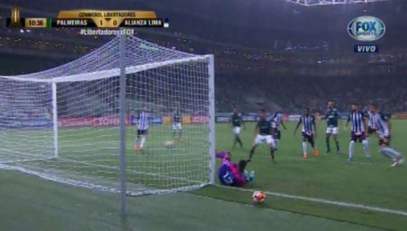 Alianza Lima vs. Palmeiras: brasileños abrieron el marcador con este gol. (Foto: Captura Fox Sports)
