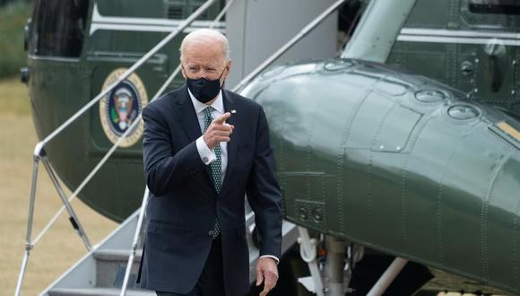 El presidente de Estados Unidos, Joe Biden, regresa a la Casa Blanca tras pasar la noche en Wilmington. (EFE / EPA / Chris Kleponis / POOL).