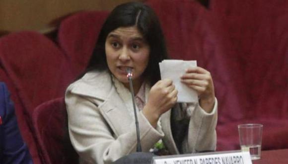 Yenifer Paredes es investigada por el Ministerio Público. (Foto: Congreso)