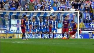 Lionel Messi ejecutó tiro libre de forma fantástica, pero...