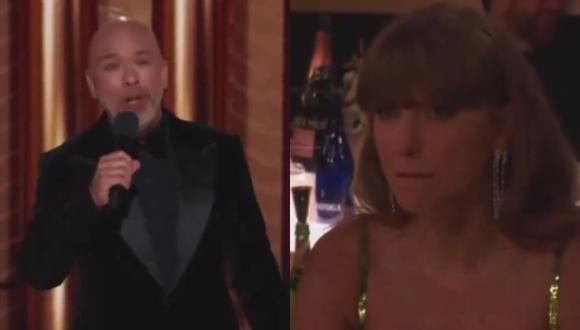 Taylor Swift y su peculiar reacción tras broma de Jo Koy en la gala de los Globos de Oro. (Foto: Captura de video)