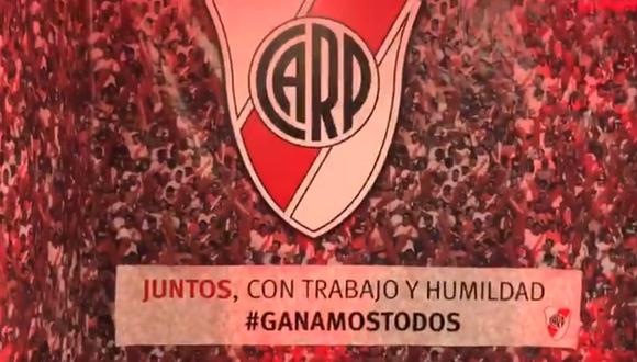 River Plate adornó el vestuario con frases y colores en la Bombonera | Foto: captura