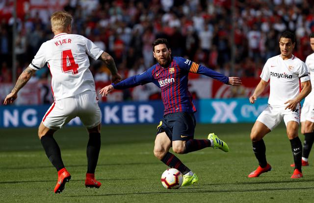 Barcelona vs. Sevilla EN VIVO EN DIRECTO: con Messi, se enfrentan en el estadio Sánchez-Pizjuán por la fecha 25 de la Liga española. (Foto: EFE)