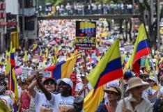 Así fueron las primeras marchas contra las reformas del gobierno de Gustavo Petro en Colombia