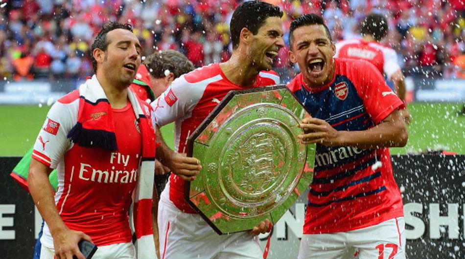 Alegría y emoción: Arsenal festejó título de Community Shield - 3