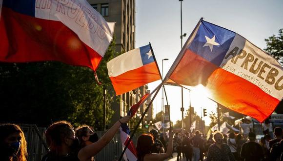 Protestas en Chile a favor de la nueva Constitución en 2020.