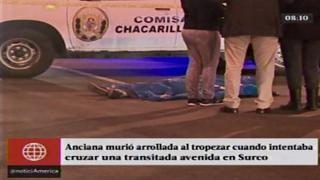 Surco: anciana murió tras tropezar con desperfecto en pista