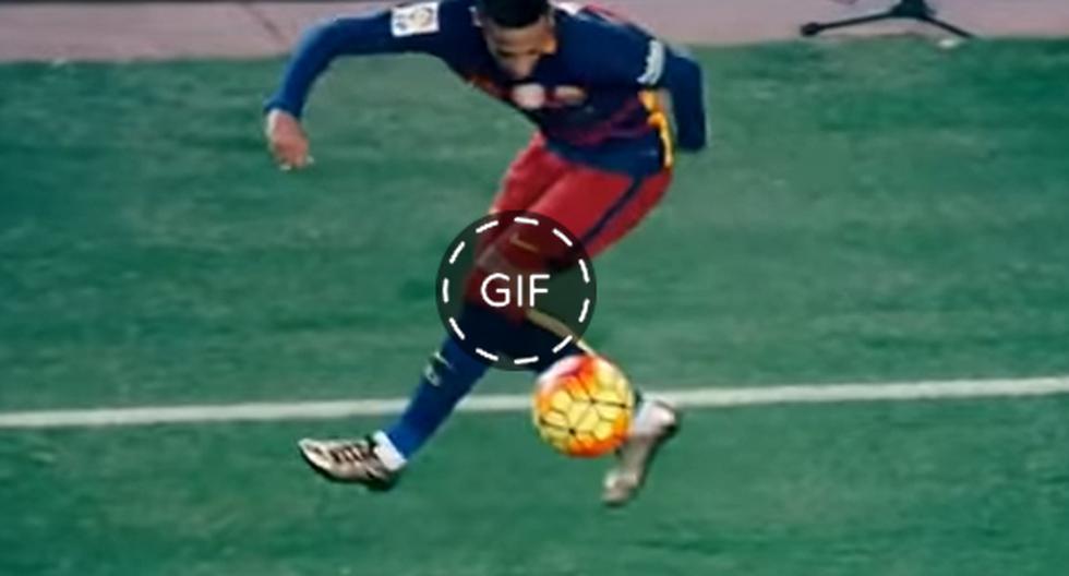 Neymar realizó un brutal control en el partido entre el Barcelona y el Arsenal por los octavos de final de la Champions League y este dio vida a un curioso Gif. (Foto: captura)