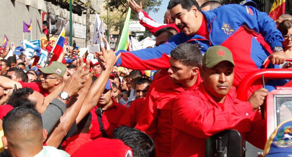 Nicolás Maduro durante un acto proselitista en calles de Caracas. (Foto: Palacio de Miraflores/EFE)