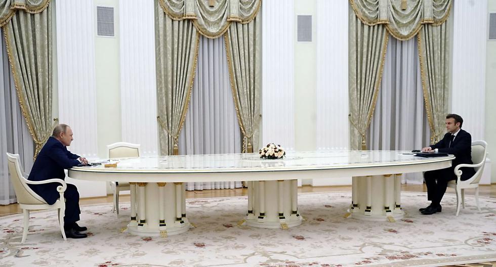 The reason why Macron and Putin were at a gigantic table during their summit in Moscow was known