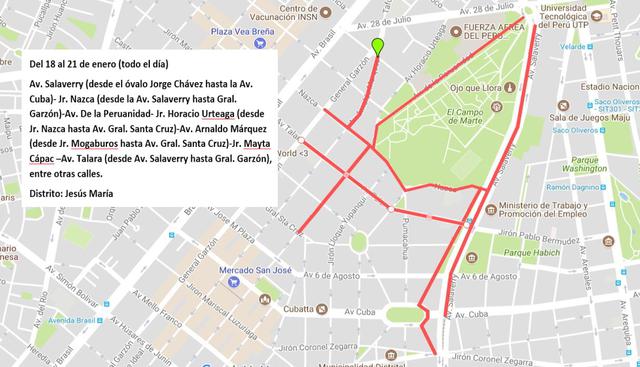 Conoce las calles cerradas por la visita del papa Francisco en Lima.