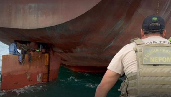 Los polizones se habían escondido en la pala del timón del barco, sin saber a dónde se dirigía. (Divulgación).