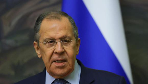 El ministro de Relaciones Exteriores de Rusia, Sergei Lavrov, da una conferencia de prensa en Moscú, el 23 de diciembre de 2022. (EVGENIA NOVOZHENINA / POOL / AFP).
