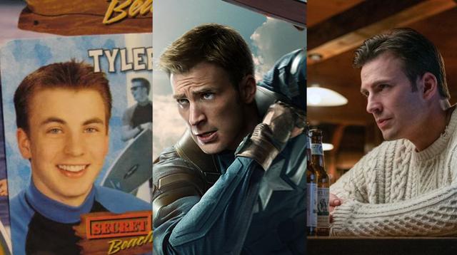 De izquierda a derecha, Chris Evans como Tyler el surfer en el juego de mesa "Secret Beach", como el Capitán América en el Universo Marvel y como un personaje siniestro que ama las chompas en "Knives Out". (Fotos: Difusión)