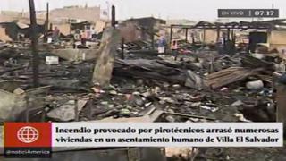 VES: incendio que destruyó 30 casas comenzó por pirotécnico