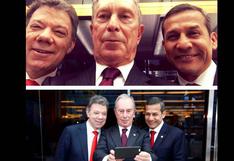 Ollanta Humala y su ‘selfie’ con Santos y Bloomberg 