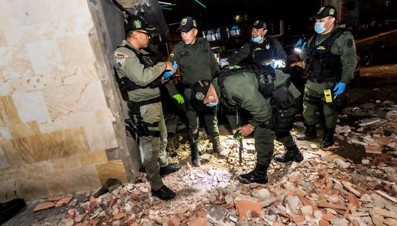 El ataque con explosivos se registró en la parte posterior de la estación de policía ubicada en Ciudad Bolívar, al sur de Bogotá. La carga fue remotamente detonada, según las investigaciones. (Foto: AFP)