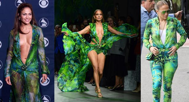 La historia de Jennifer Lopez con el estampado jungla de Versace tiene más de 20 años de vigencia. Conócela en esta galería. (Fotos: AFP/ IG)