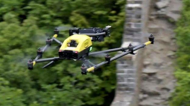 Estos son los drones que se están usando para la restauración de la Gran Muralla china.