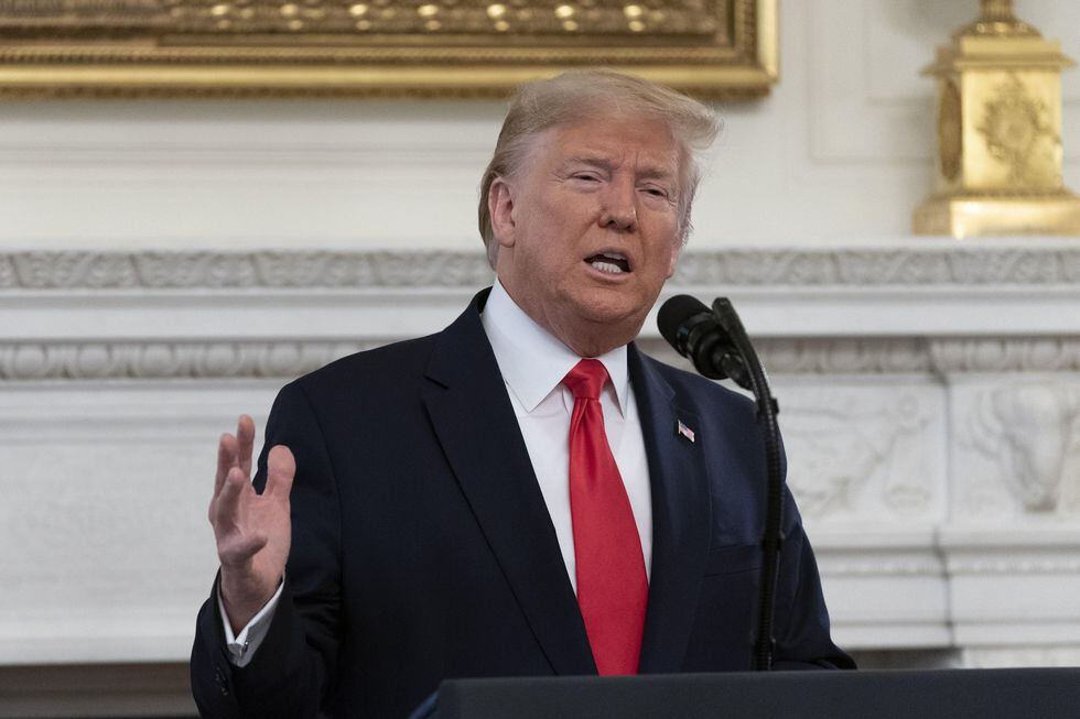Trump ofreció una declaración en la Casa Blanca. (EFE/EPA/Chris Kleponis / POOL).