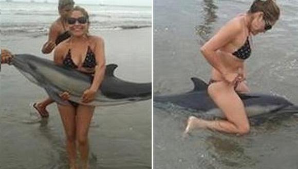 Mujer que se fotografió con delfín varado pidió perdón