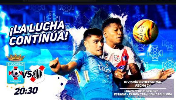 Blooming cierra la jornada 24 de la Liga Boliviana recibiendo al Nacional Potosí. (Foto: Facebook Blooming)