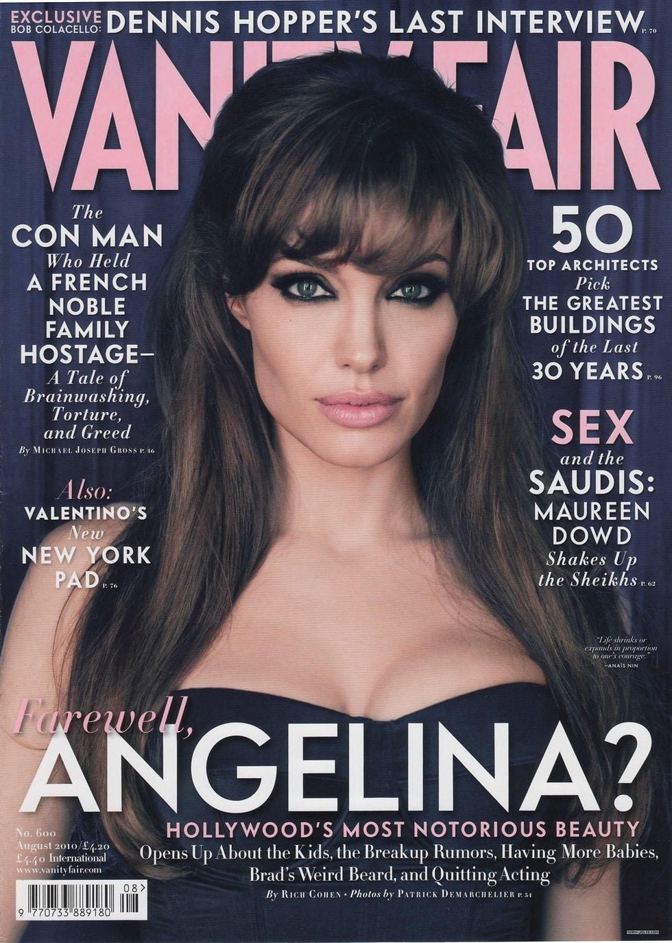 Angelina Jolie en la portada de Vanity Fair de 2010.