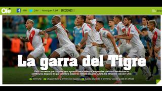 Perú vs. Uruguay: "La garra del Tigre", así detalló la prensa mundial la clasificación en la Copa América