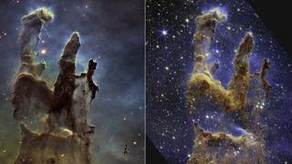Icónicos “Pilares de la Creación” captados por el telescopio James Webb