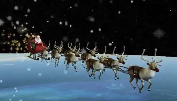 Papá Noel recorre el mundo repartiendo regalos por Navidad. (Norad).