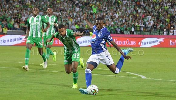 Atlético Nacional y Millonarios igualaron en el partido más atractivo de la fecha 9 del Torneo Clausura de la Liga Águila en el estadio Atanasio Girardot de Medellín. (Foto: Twiiter Millonarios)