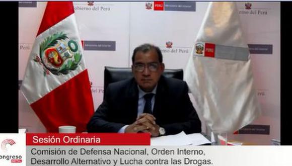 Luis Barranzuela se presentó de manera virtual ante la Comisión de Defensa, que lo había citado de manera presencial (Foto: Captura TV)