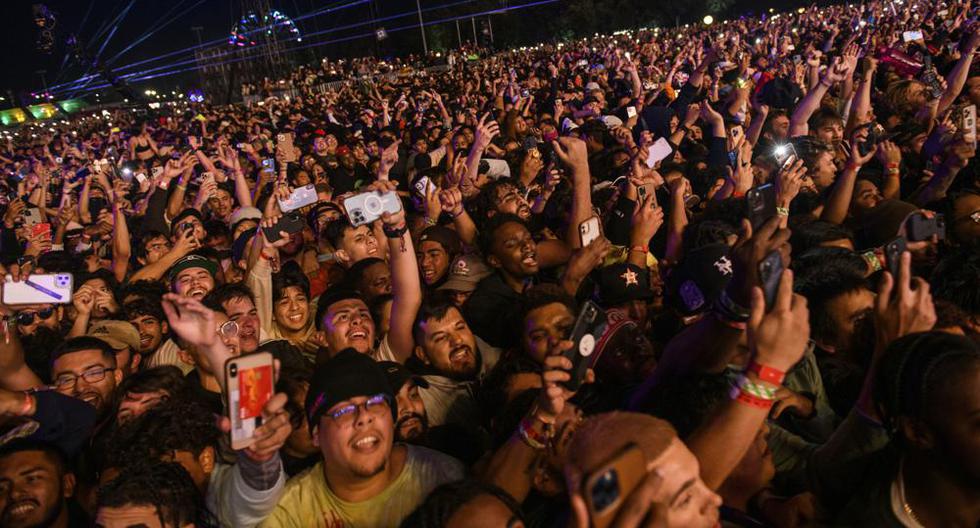 El público en el concierto de Travis Scott en el festival Astroworld en el parque NRG el 5 de noviembre de 2021 en Houston. (Jamaal Ellis/Houston Chronicle via AP, archivo).