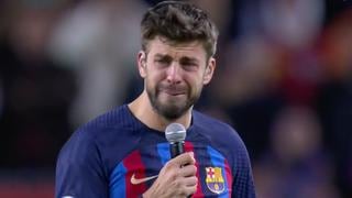 Piqué rompió en llanto en su discurso de despedida: “Esto no es un adiós”