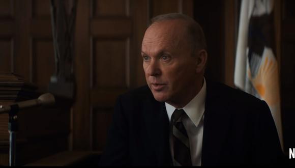 Michael Keaton interpreta al ex fiscal general de Estados Unidos Ramsey Clark en la cinta de Netflix. (Foto: Netflix)