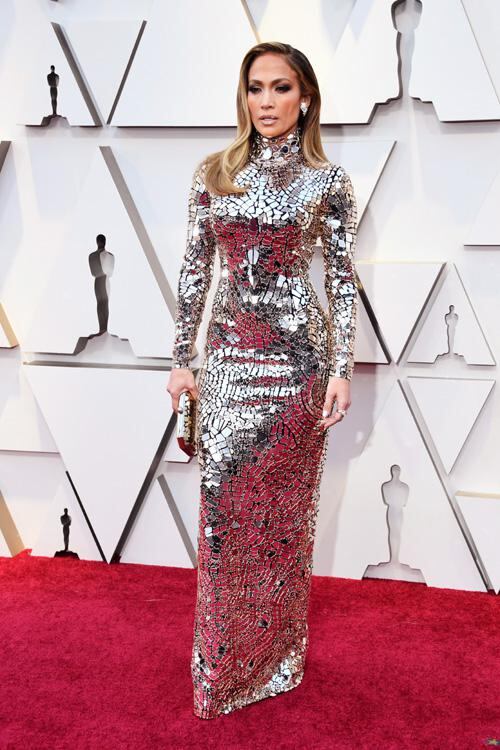 Jennifer López en la alfombra roja del Oscar 2019. (Foto: AFP)