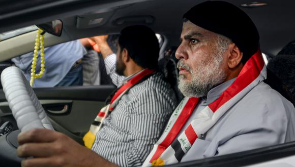 El clérigo chiita Moqtada al Sadr se unió a las protestas en Irak. (Haidar HAMDANI / AFP).