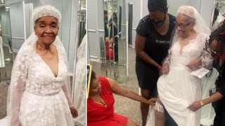 Cumplió su sueño de vida: abuela de 94 años usó un vestido de novia por primera vez