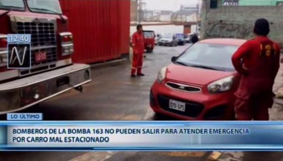 Bomberos no pueden atender emergencia por auto mal estacionado, en San Martín de Porres. (Video: Canal N)