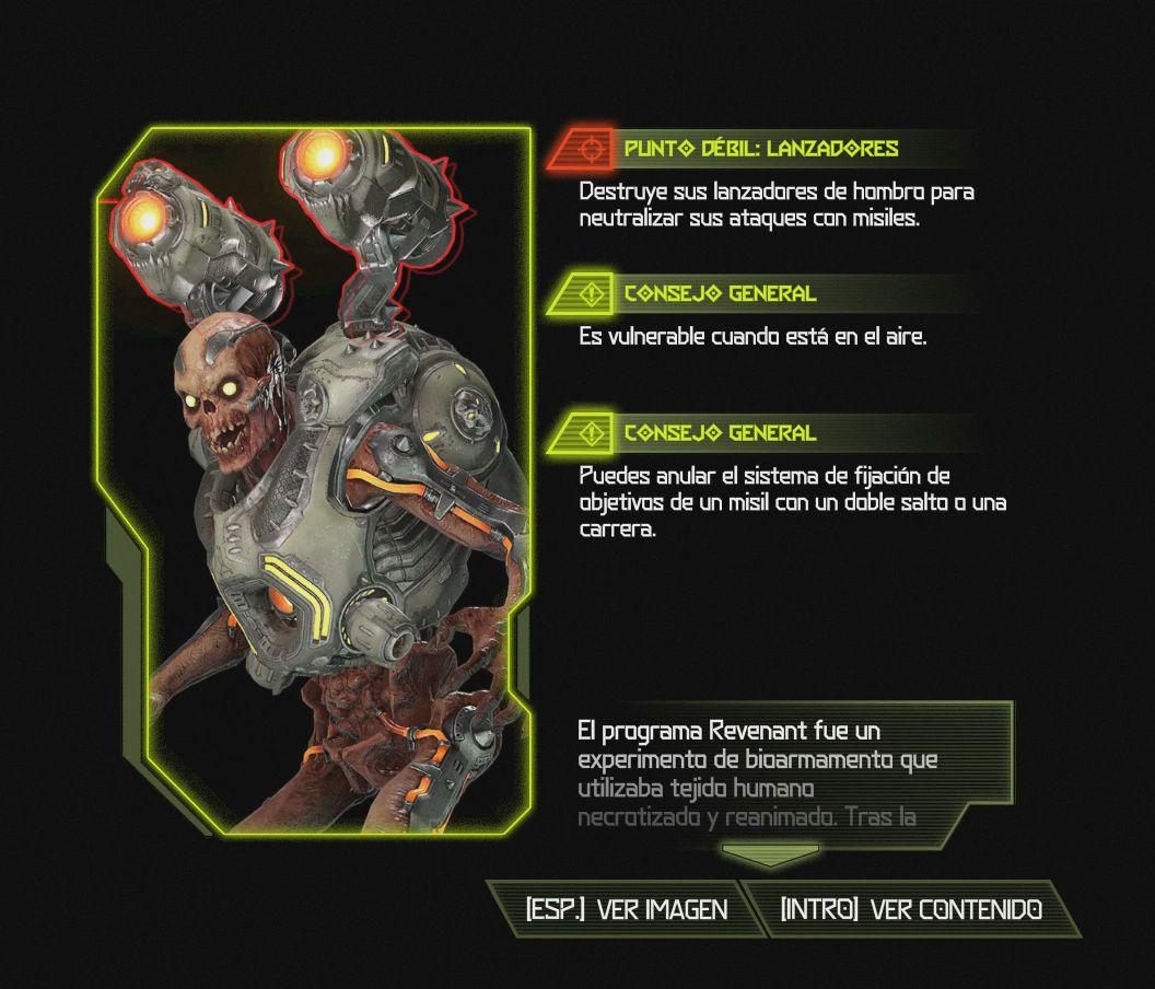 Desde el menú del juego, Doom Eternal pone a disposición todo lo que necesitas saber de cada enemigo. (Foto: id Software/Bethesda)