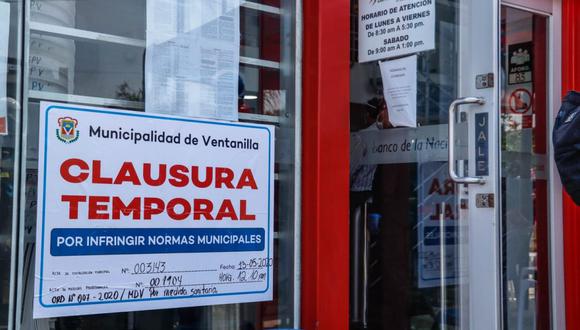 La Municipalidad de Ventanilla indicó que en las agencias bancarias no se seguía ningún protocolo de desinfección para clientes, trabajadores y usuarios de cajeros automáticos. (Difusión)