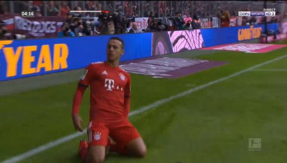 Thiago Alcántará apareció en el Bayern Múnich vs. Stuttgart para anotar el 1-0 del encuentro por la Bundesliga (Foto: captura de pantalla)