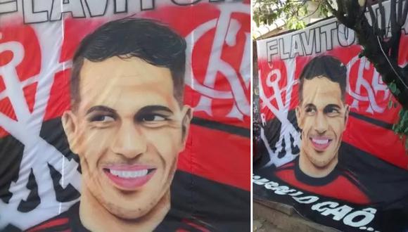 Guerrero: hinchas de Flamengo le hacen bandera de 25 metros