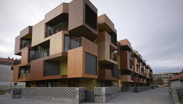 Este conjunto residencial alberga unas 650 viviendas unifamiliares y su diseño se inspira en el clásico videojuego de Tetris. (Foto: Design Rulz)