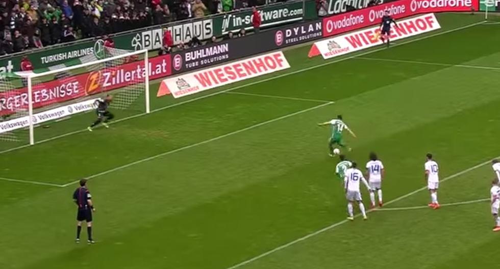 Claudio Pizarro está a un gol de convertirse en el goleador histórico del Werder Bremen en la Bundesliga. (Foto: Captura)