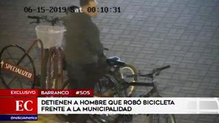 Detienen a hombre que robó bicicleta frente a la Municipalidad de Barranco