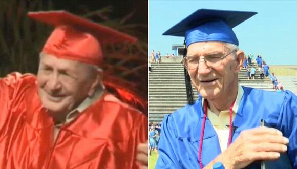 Joe Perricone y Bill William se graduaron de la secundaria 70 años después de dejarla por ir a la guerra. (Facebook)